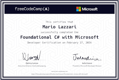 Foundational C# with Microsoft